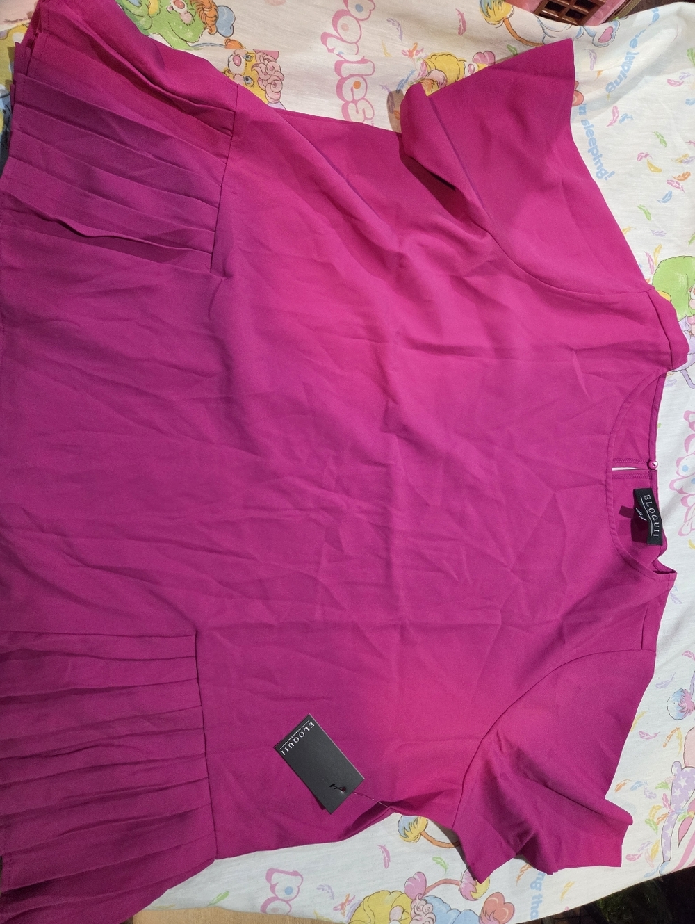 Eloquii Fuchsia Short Sleeve Top Nwt
